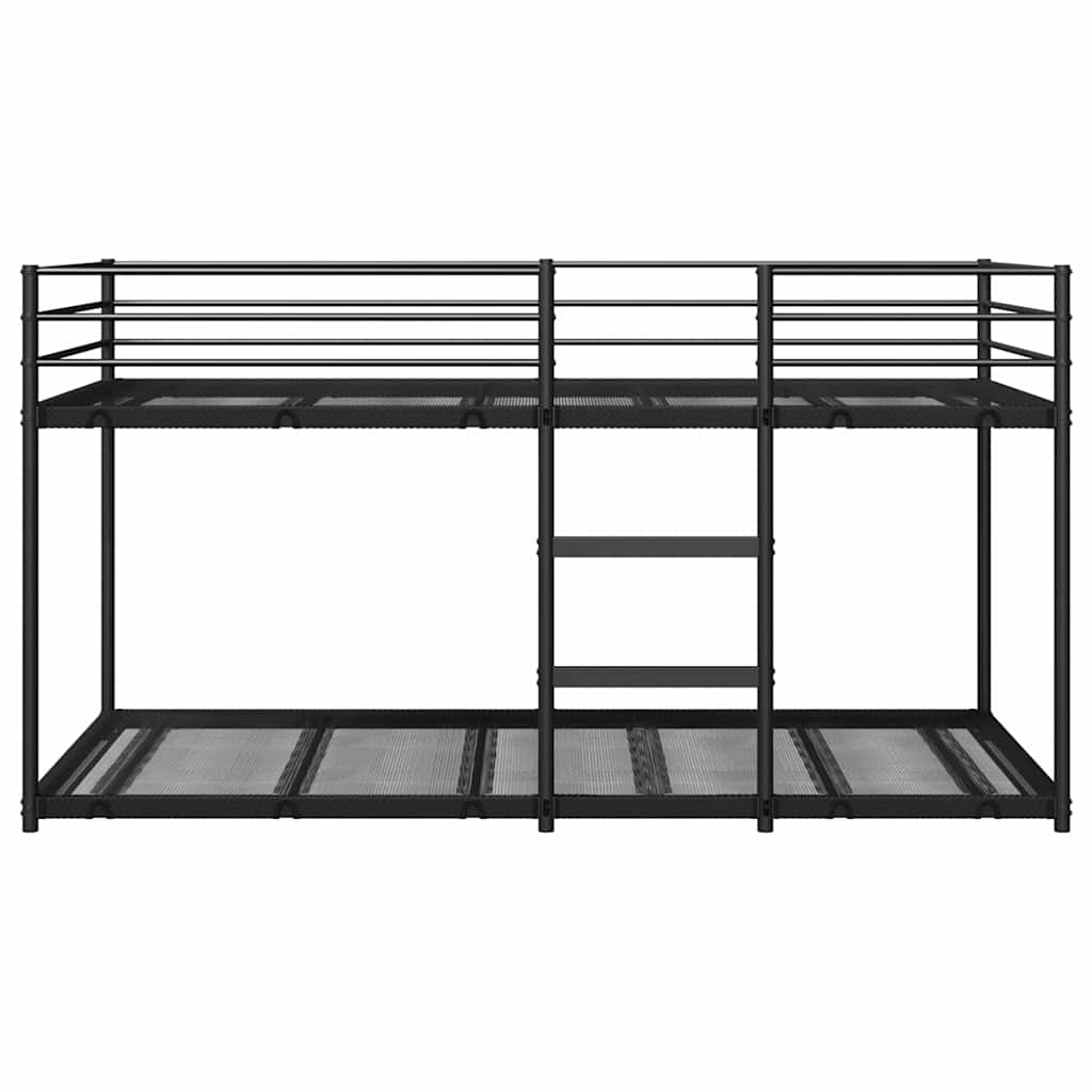 vidaXL Łóżko piętrowe bez materaca, czarne, 100x190 cm, stal