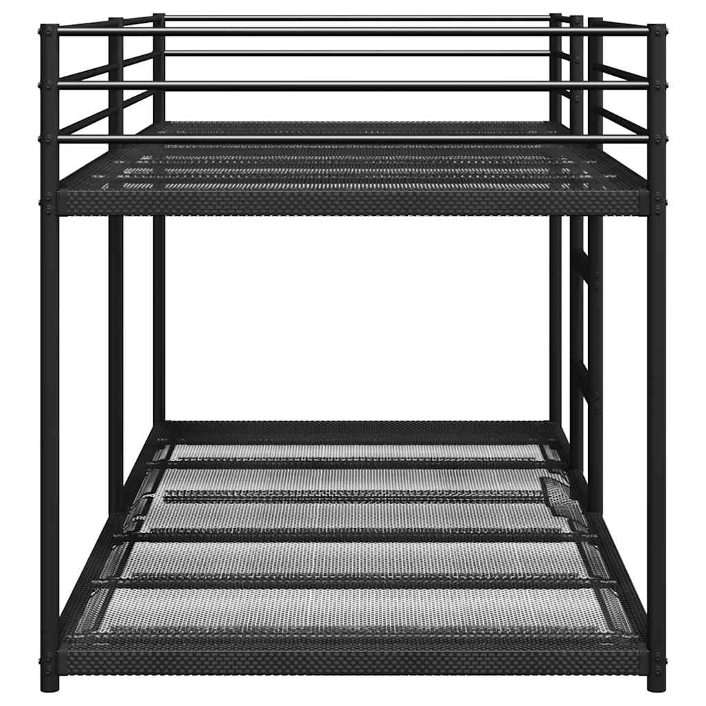 vidaXL Łóżko piętrowe bez materaca, czarne, 100x190 cm, stal