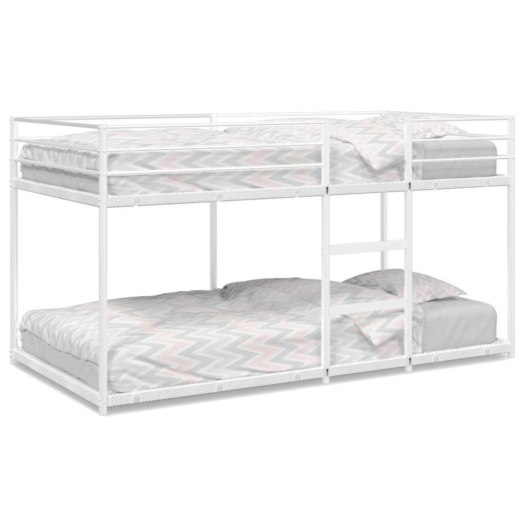vidaXL Łóżko piętrowe bez materaca, białe, 75x190 cm, stal