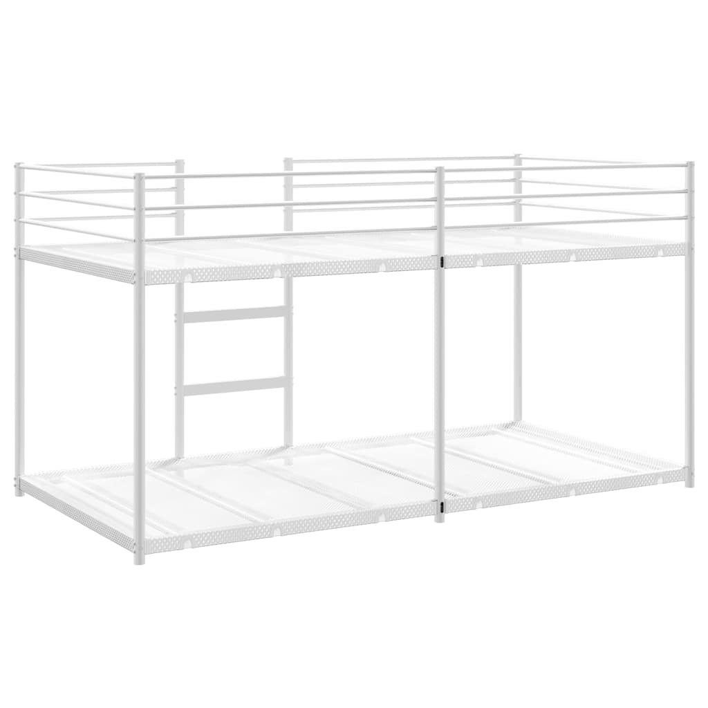 vidaXL Łóżko piętrowe bez materaca, białe, 80x200 cm, stal
