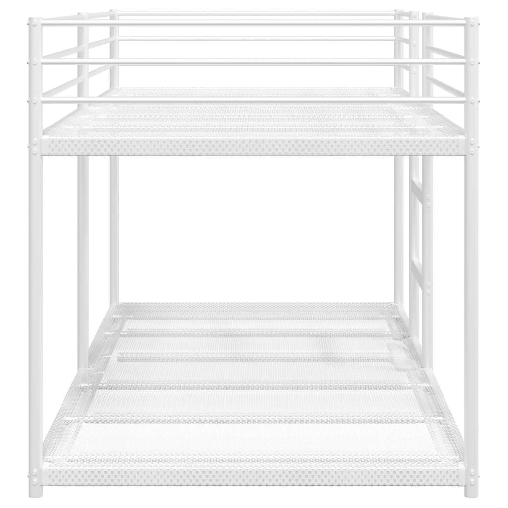 vidaXL Łóżko piętrowe bez materaca, białe, 90x190 cm, stal