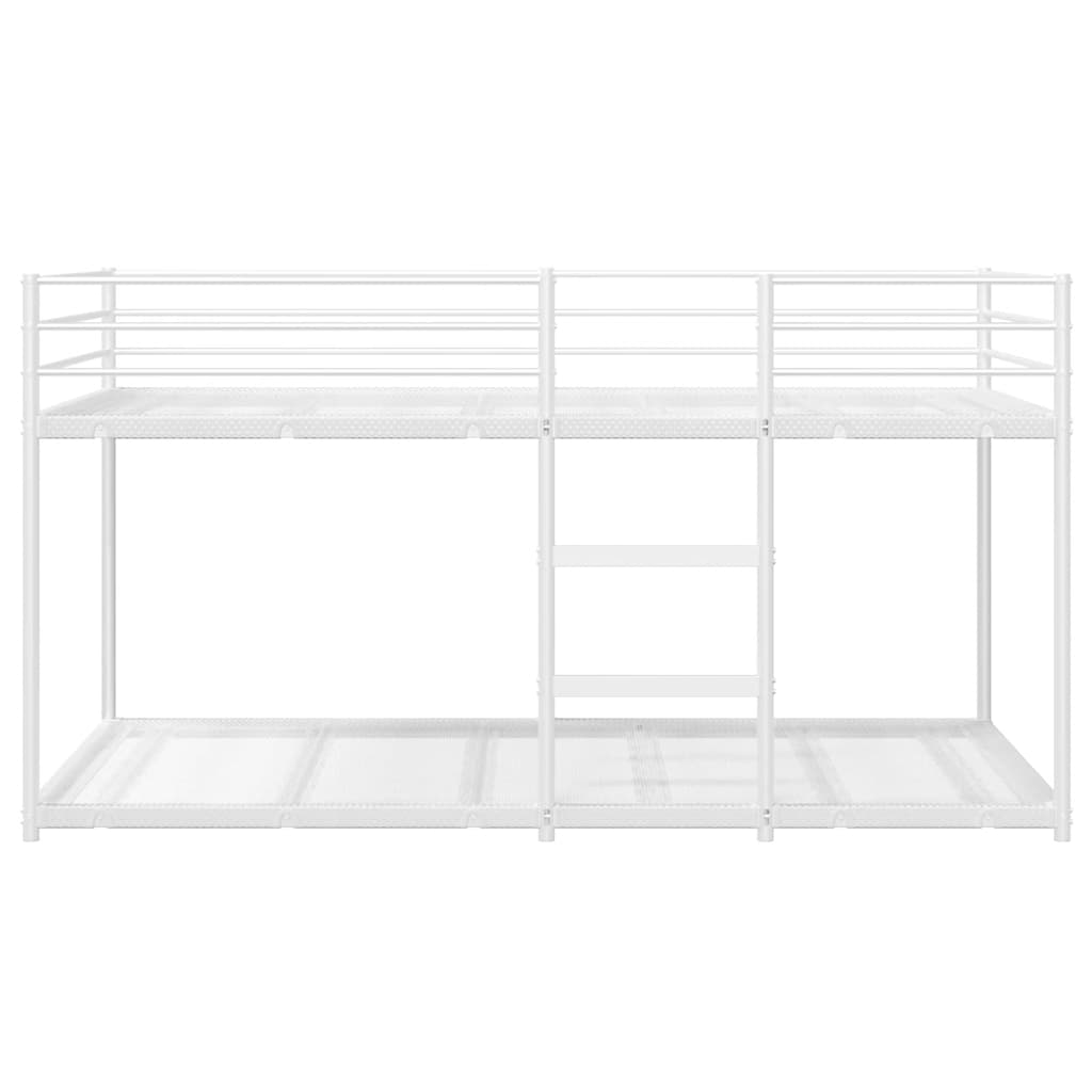 vidaXL Łóżko piętrowe bez materaca, białe, 100x190 cm, stal