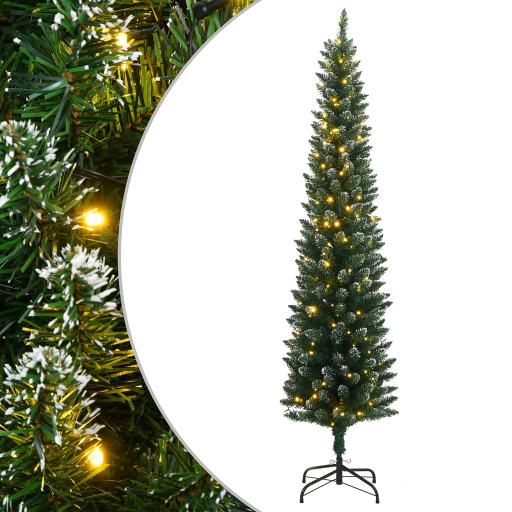 vidaXL Sztuczna, smukła choinka, 300 lampek LED, 180 cm