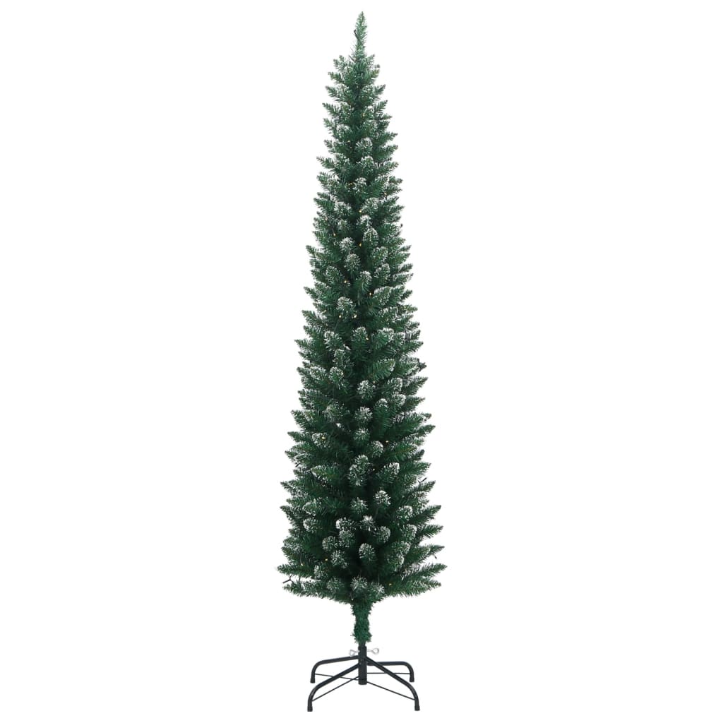vidaXL Sztuczna, smukła choinka, 300 lampek LED, 180 cm
