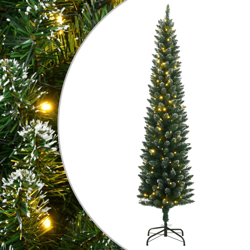 vidaXL Sztuczna, smukła choinka, 300 lampek LED, 240 cm