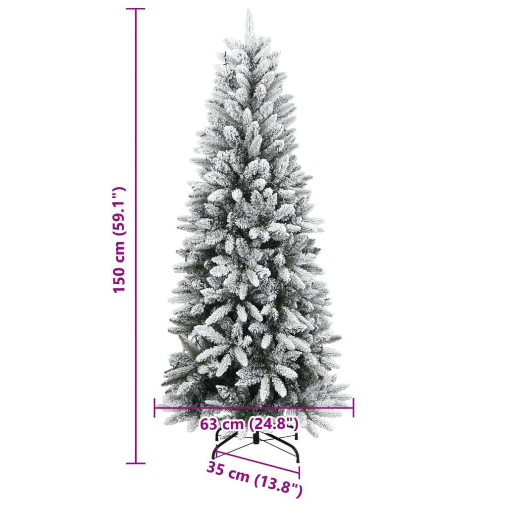 vidaXL Sztuczna choinka, ośnieżona, 150 lampek LED, 150 cm