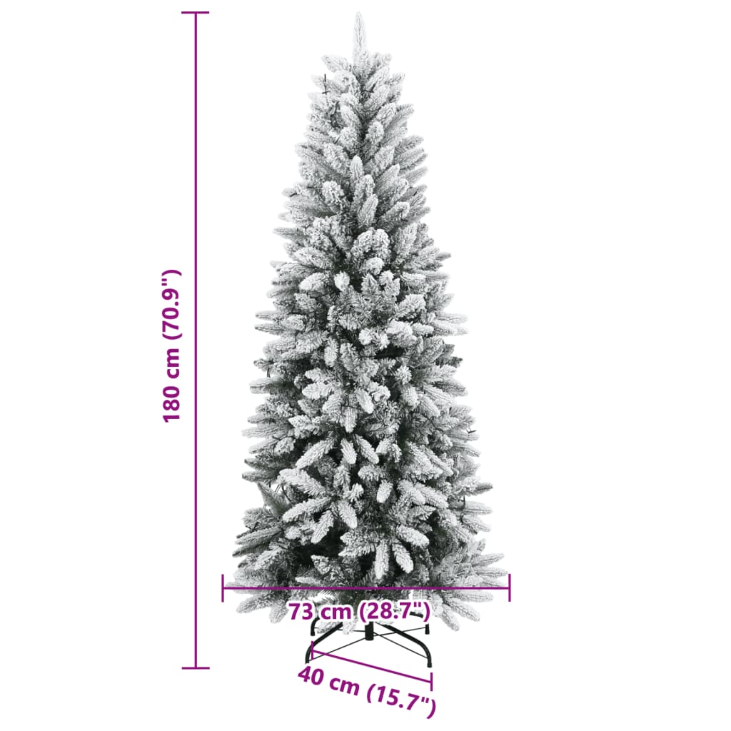 vidaXL Sztuczna choinka z 300 lampkami LED, ośnieżona, 180 cm