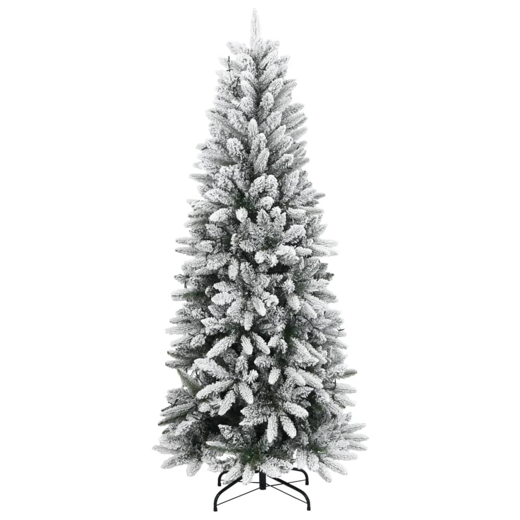 vidaXL Sztuczna choinka z 300 lampkami LED, ośnieżona, 180 cm