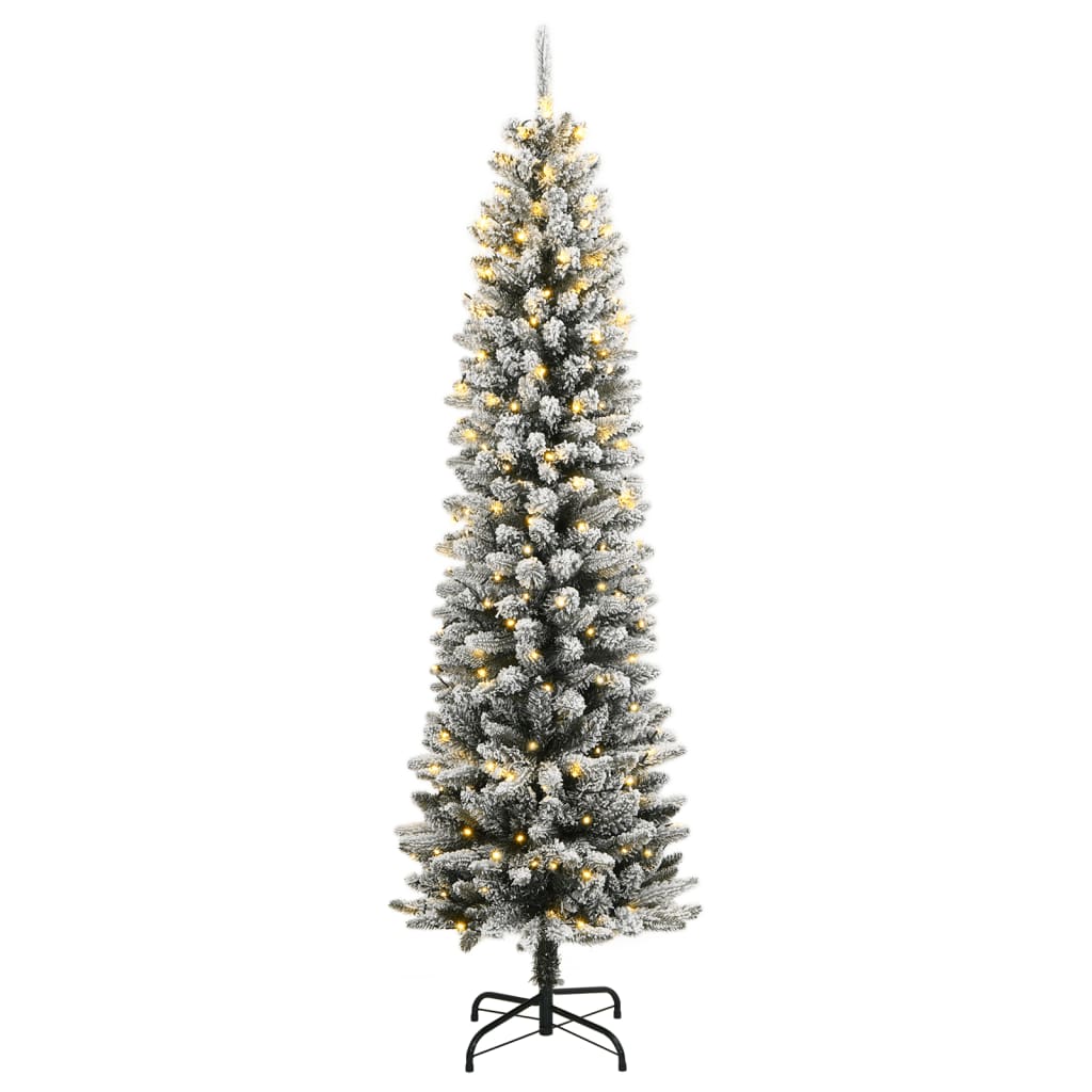 vidaXL Sztuczna choinka z 300 lampkami LED, ośnieżona, 180 cm