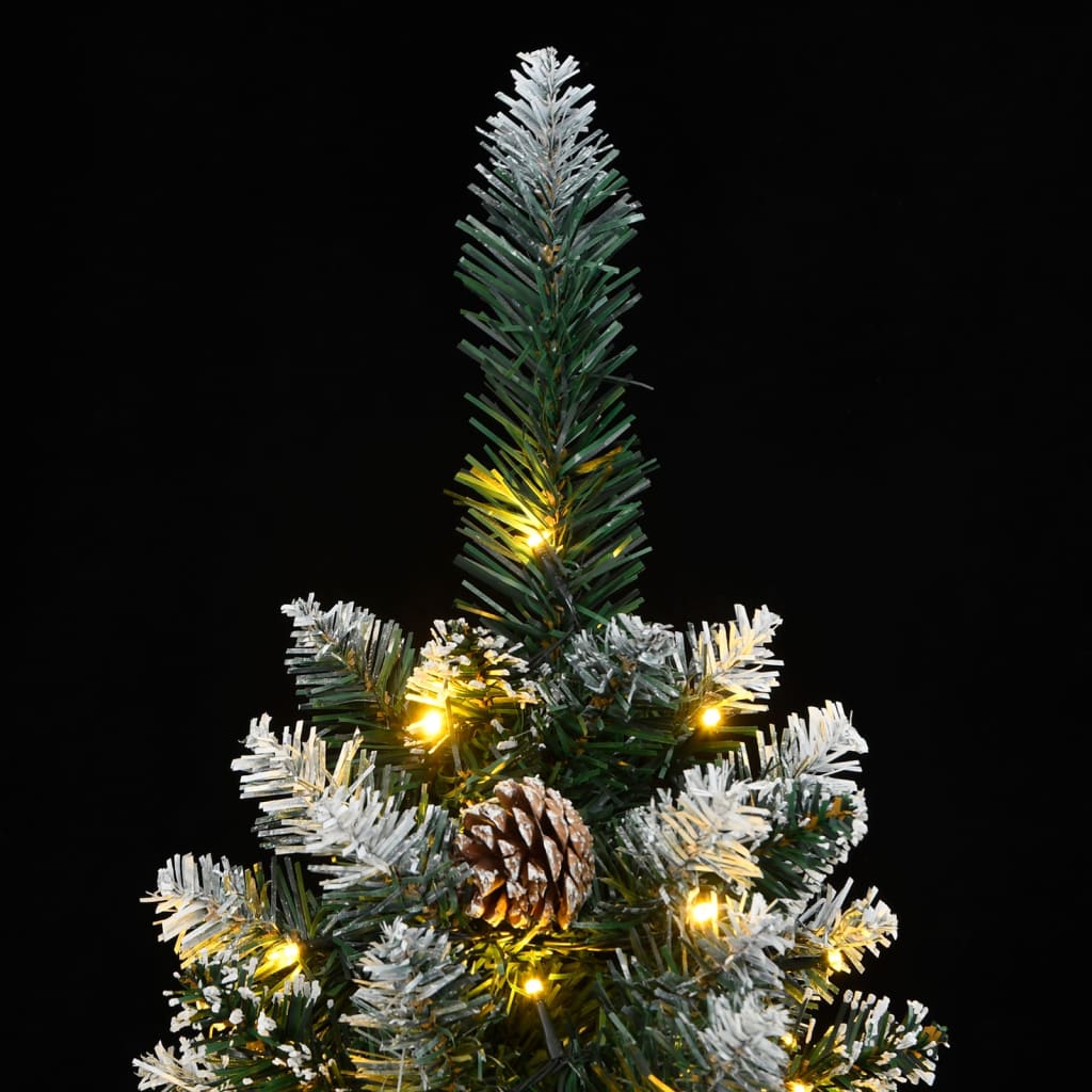 vidaXL Sztuczna, smukła choinka, 150 lampek LED, 120 cm