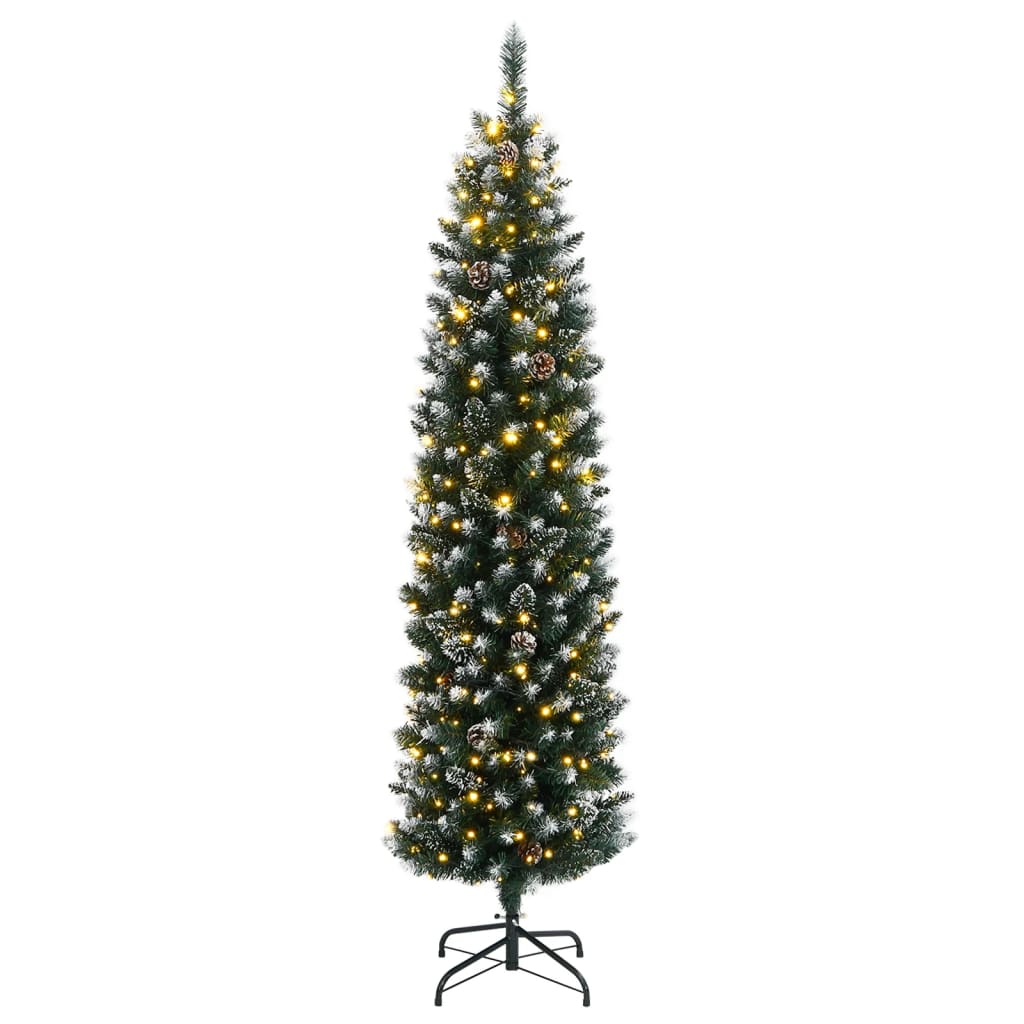 vidaXL Sztuczna, smukła choinka, 150 lampek LED, 150 cm
