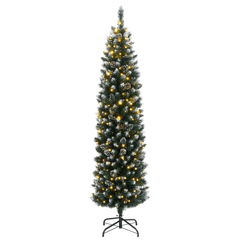 vidaXL Sztuczna, smukła choinka, 300 lampek LED, 240 cm