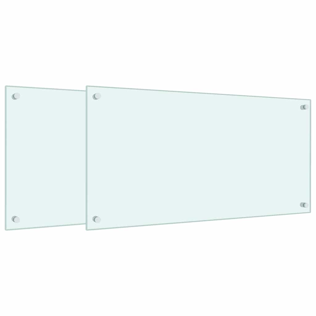 vidaXL Panele ochronne do kuchni, białe, 2 szt., 80x40 cm, szkło