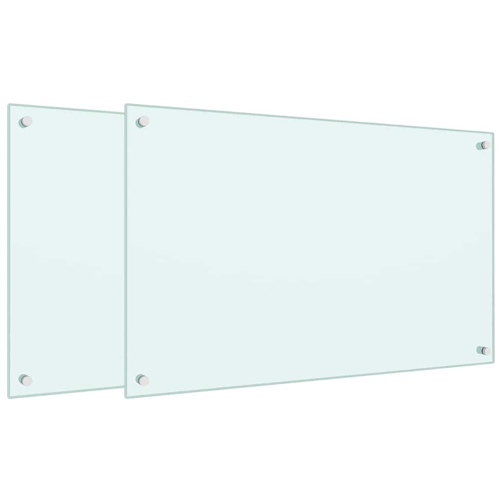 vidaXL Panele ochronne do kuchni, białe, 2 szt., 80x50 cm, szkło