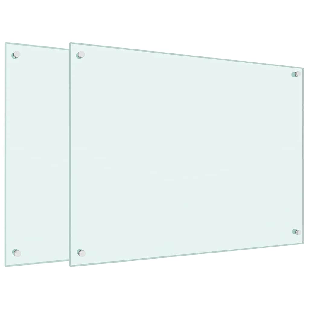 vidaXL Panele ochronne do kuchni, białe, 2 szt., 80x60 cm, szkło