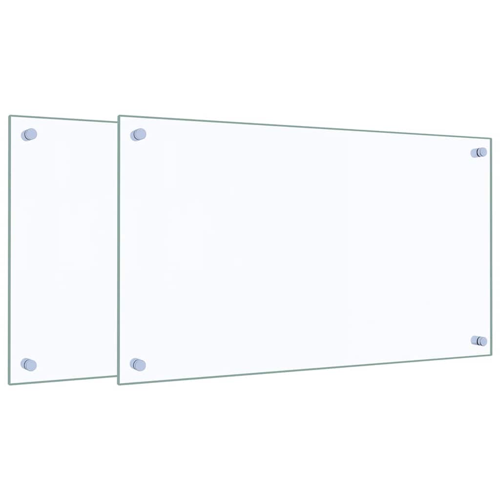 vidaXL Panele ochronne do kuchni, przezroczyste 2 szt. 70x40 cm, szkło