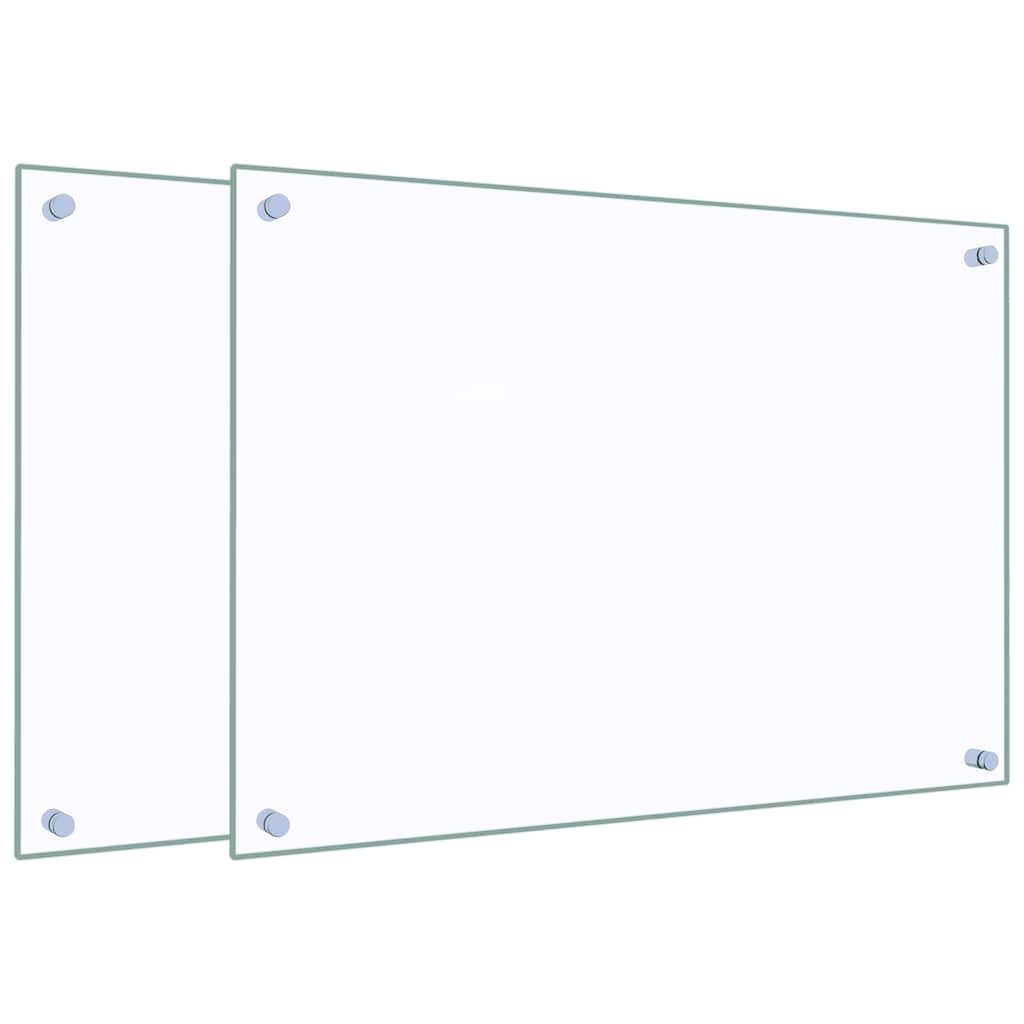 vidaXL Panele ochronne do kuchni, przezroczyste 2 szt. 70x50 cm, szkło