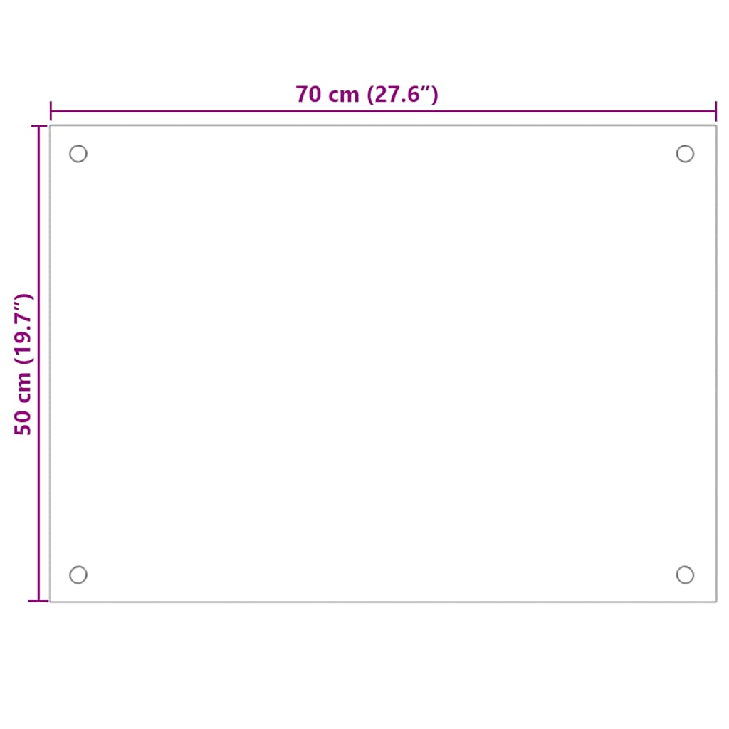 vidaXL Panele ochronne do kuchni, przezroczyste 2 szt. 70x50 cm, szkło