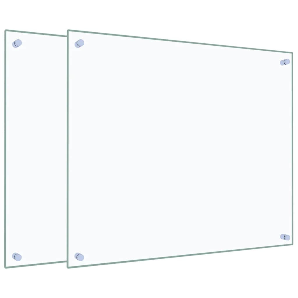 vidaXL Panele ochronne do kuchni, przezroczyste 2 szt. 70x60 cm, szkło