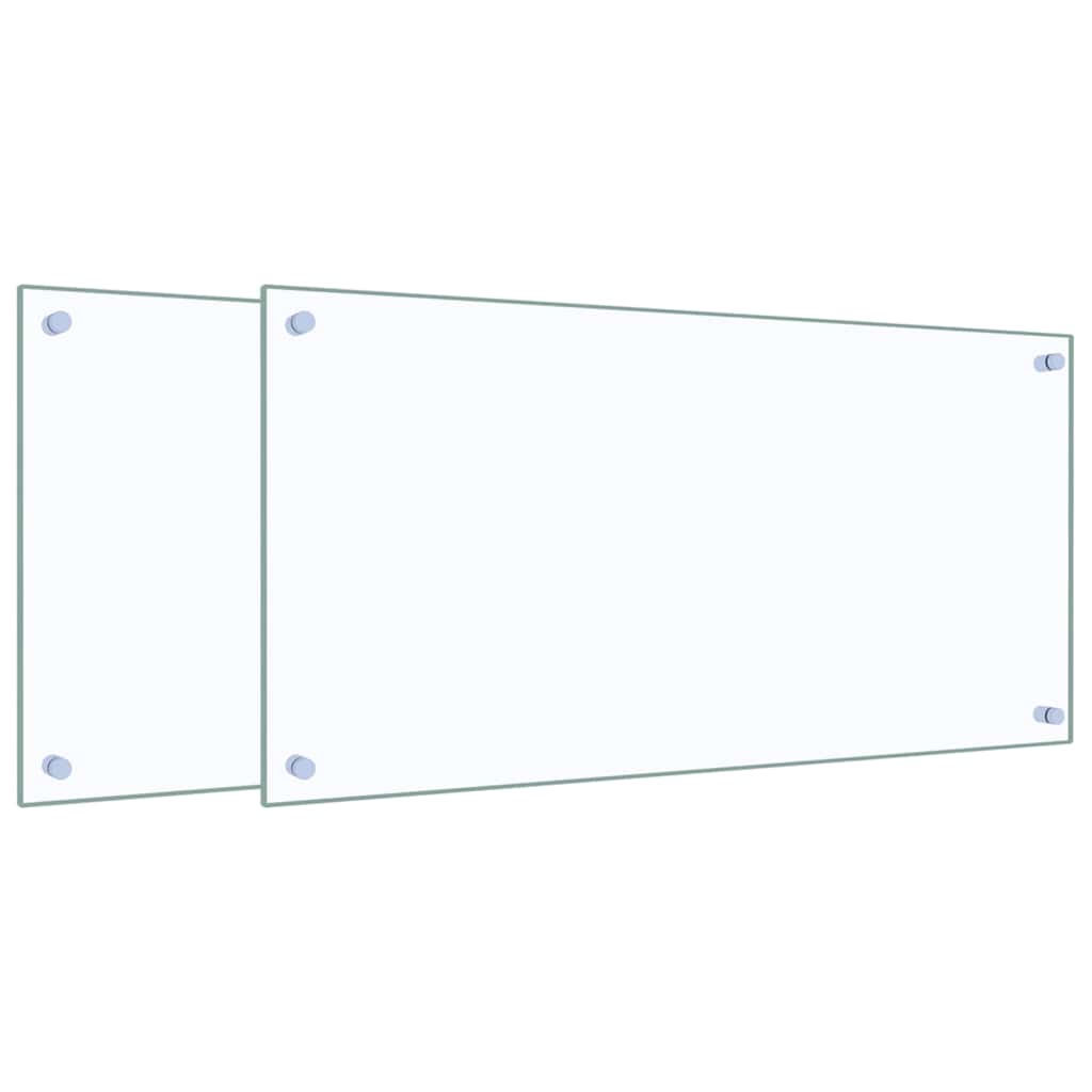 vidaXL Panele ochronne do kuchni, przezroczyste 2 szt. 80x40 cm, szkło