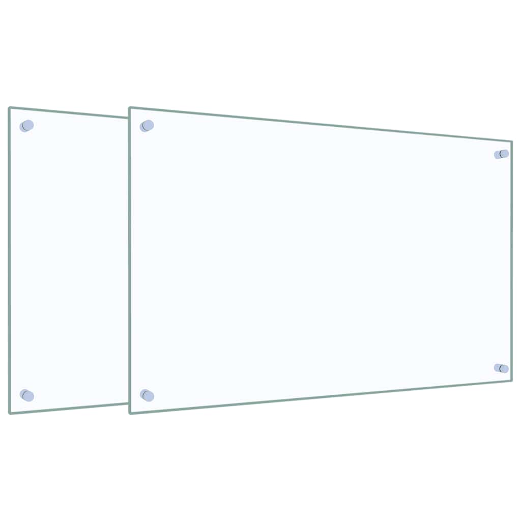 vidaXL Panele ochronne do kuchni, przezroczyste 2 szt. 80x50 cm, szkło