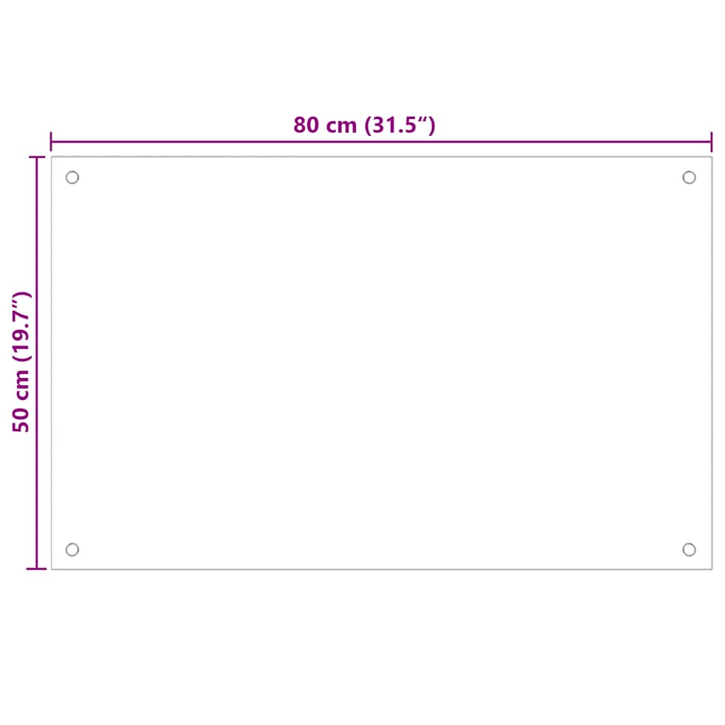 vidaXL Panele ochronne do kuchni, przezroczyste 2 szt. 80x50 cm, szkło