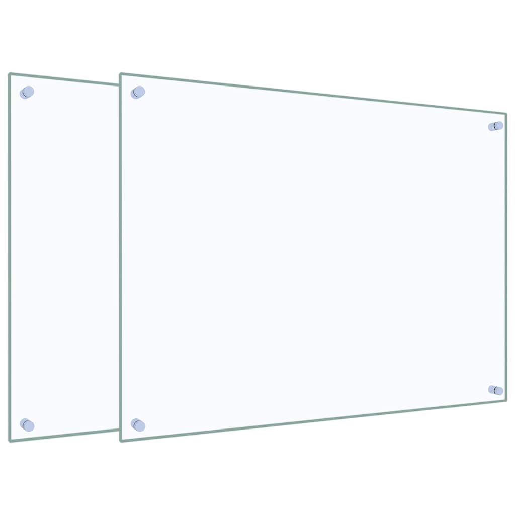 vidaXL Panele ochronne do kuchni, przezroczyste 2 szt. 80x60 cm, szkło