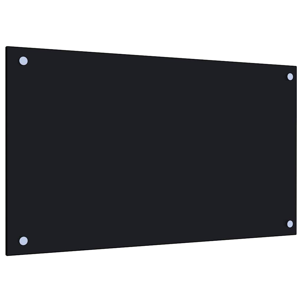 vidaXL Panele ochronne do kuchni, czarne, 2 szt., 70x40 cm, szkło