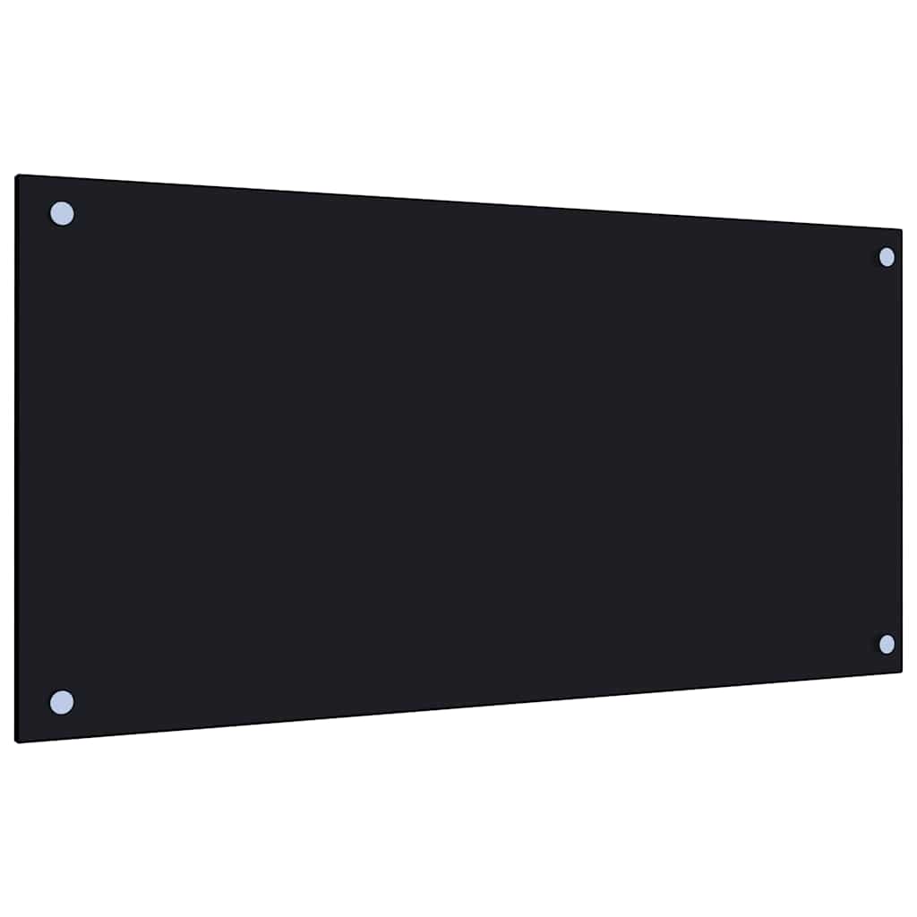 vidaXL Panele ochronne do kuchni, czarne, 2 szt., 80x40 cm, szkło