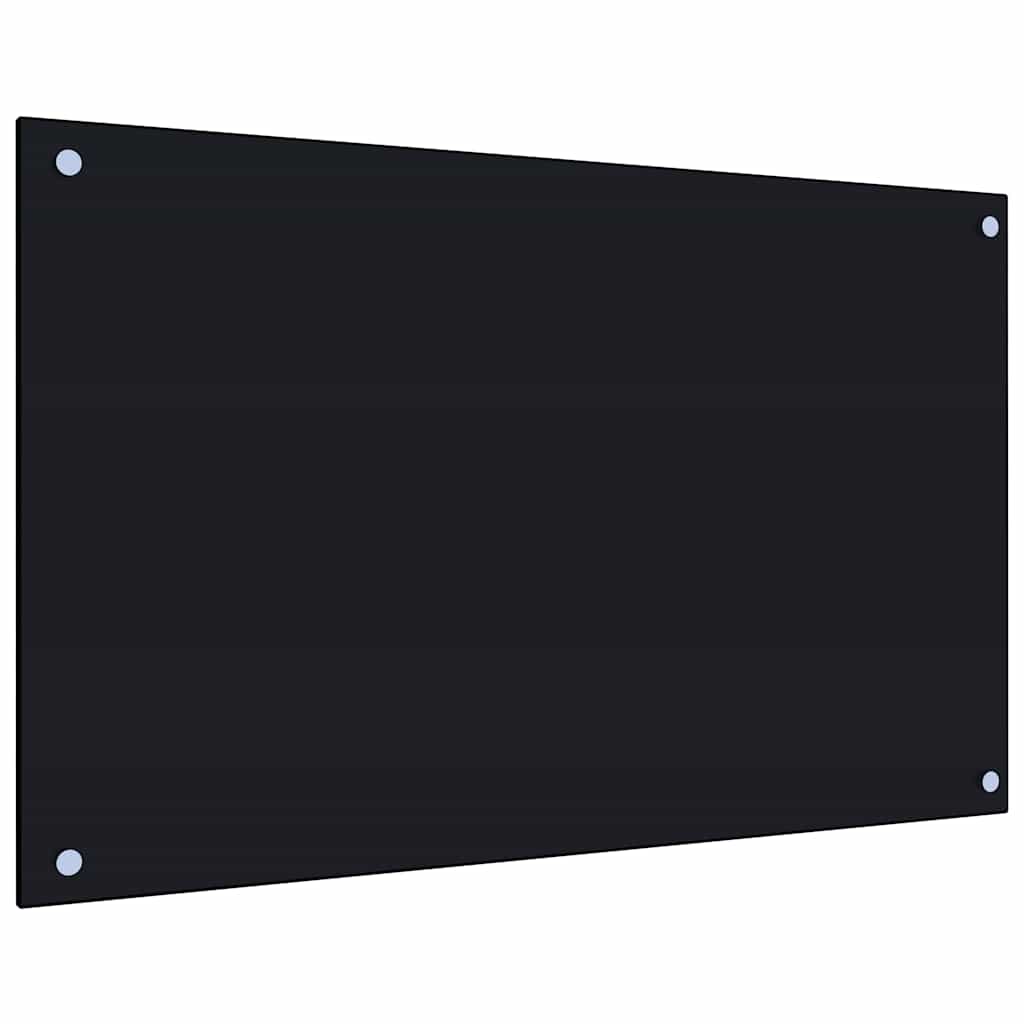 vidaXL Panele ochronne do kuchni, czarne, 2 szt., 80x50 cm, szkło