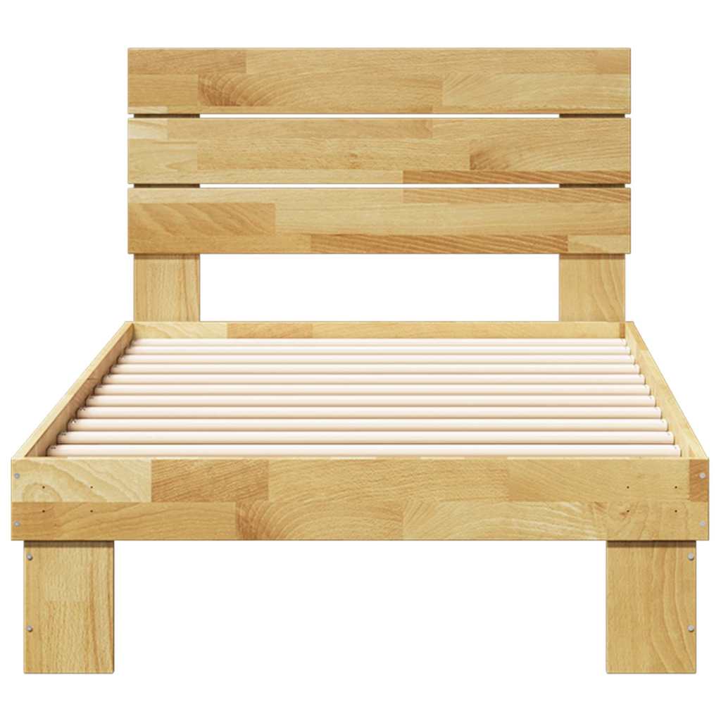vidaXL Rama łóżka z zagłówkiem bez materaca 75x190 cm lite drewno dąb