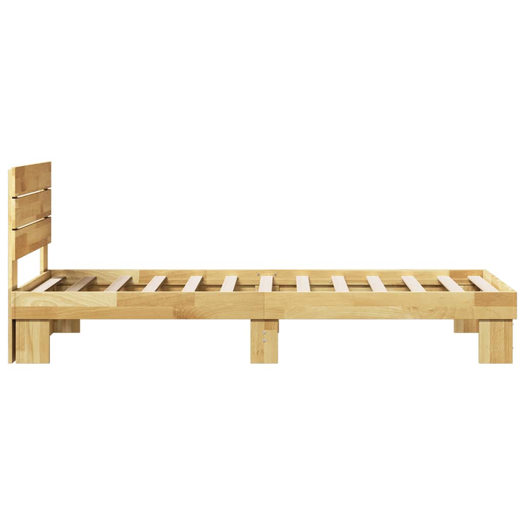 vidaXL Rama łóżka z zagłówkiem bez materaca 75x190 cm lite drewno dąb
