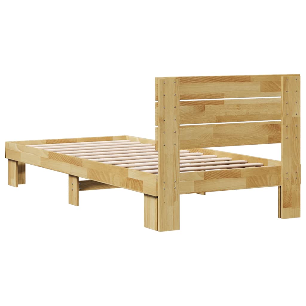 vidaXL Rama łóżka z zagłówkiem bez materaca 75x190 cm lite drewno dąb