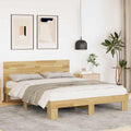 vidaXL Rama łóżka z zagłówkiem bez materaca 135x190 cm lite drewno dąb