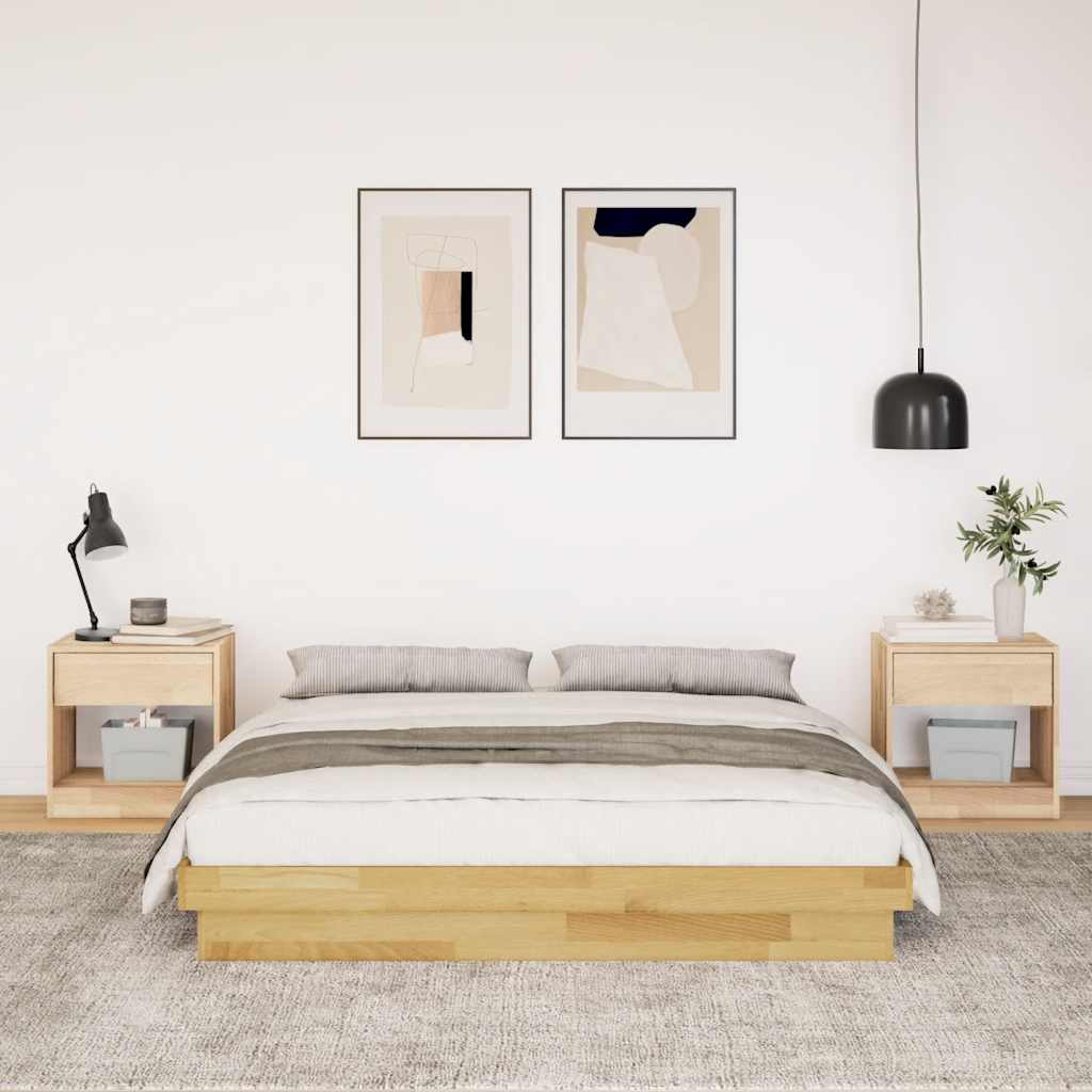 vidaXL Rama łóżka bez materaca 160x200 cm lite drewno dąb