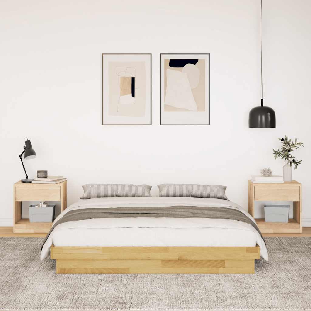 vidaXL Rama łóżka bez materaca 150x200 cm lite drewno dąb