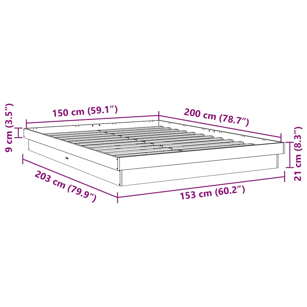 vidaXL Rama łóżka bez materaca 150x200 cm lite drewno dąb