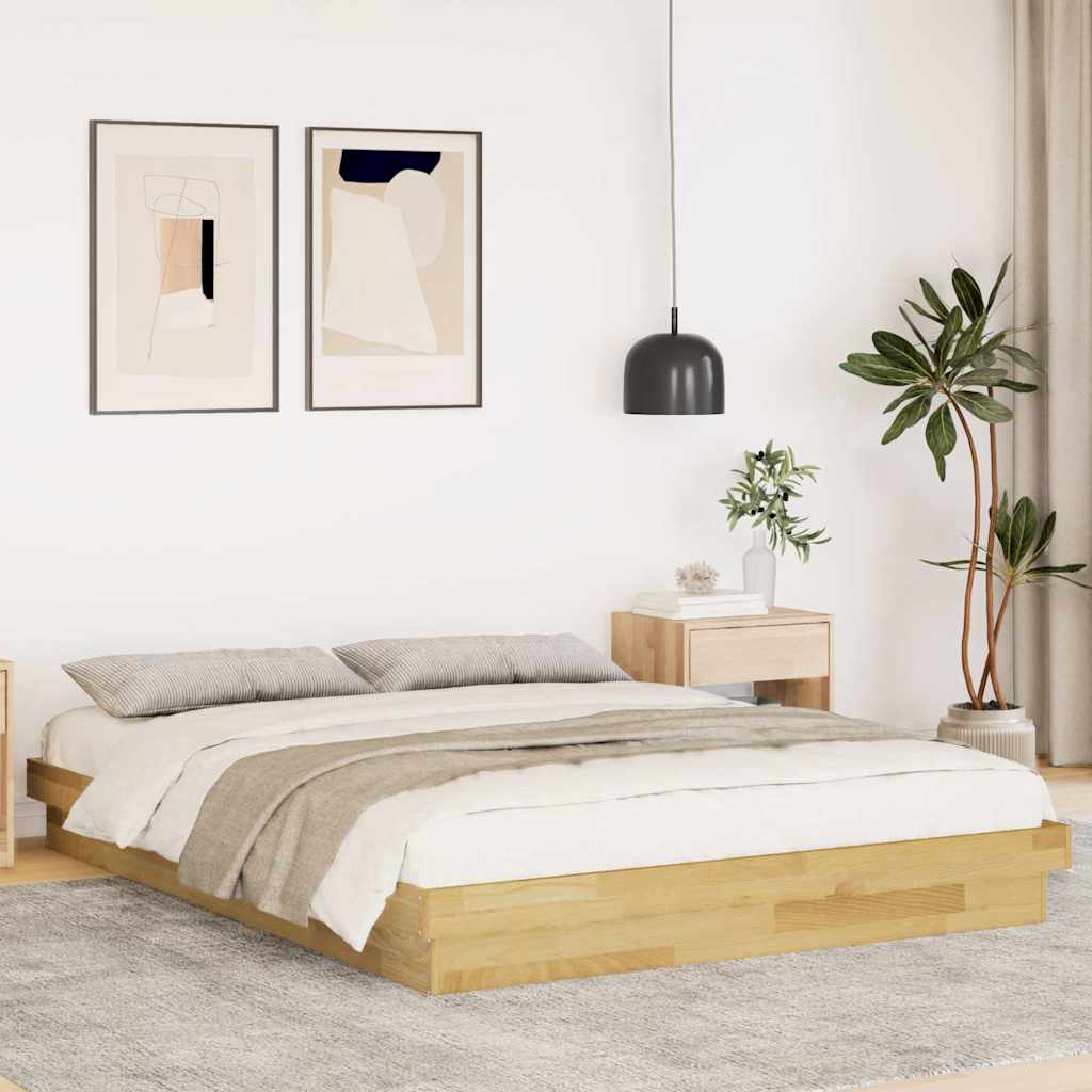 vidaXL Rama łóżka bez materaca 150x200 cm lite drewno dąb