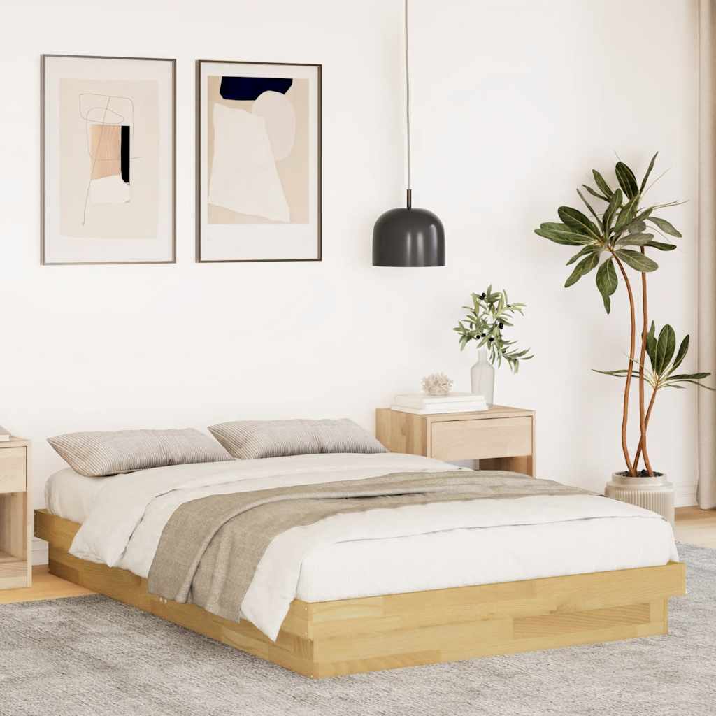 vidaXL Rama łóżka bez materaca 120x200 cm lite drewno dąb