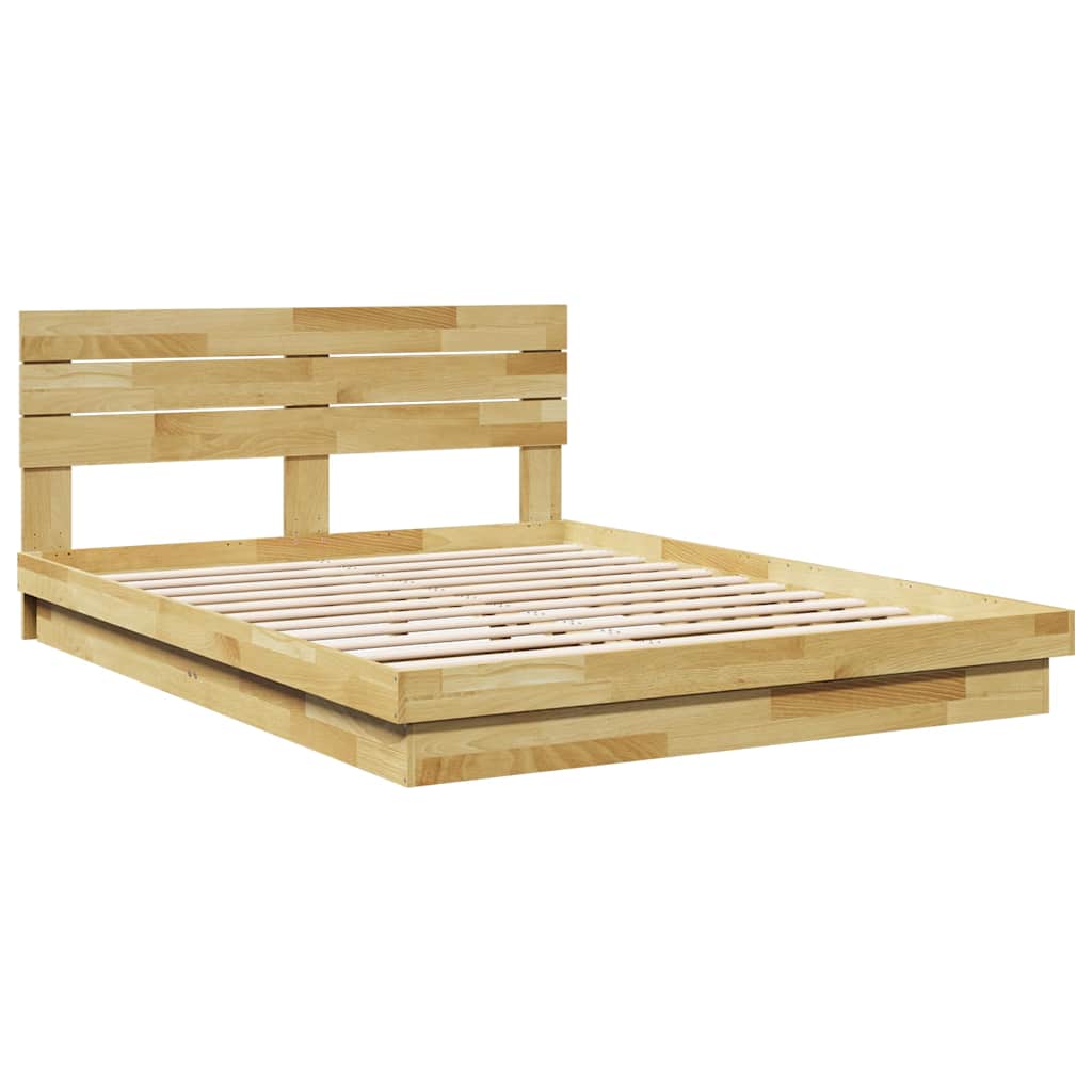 vidaXL Rama łóżka z zagłówkiem bez materaca 160x200 cm lite drewno dąb