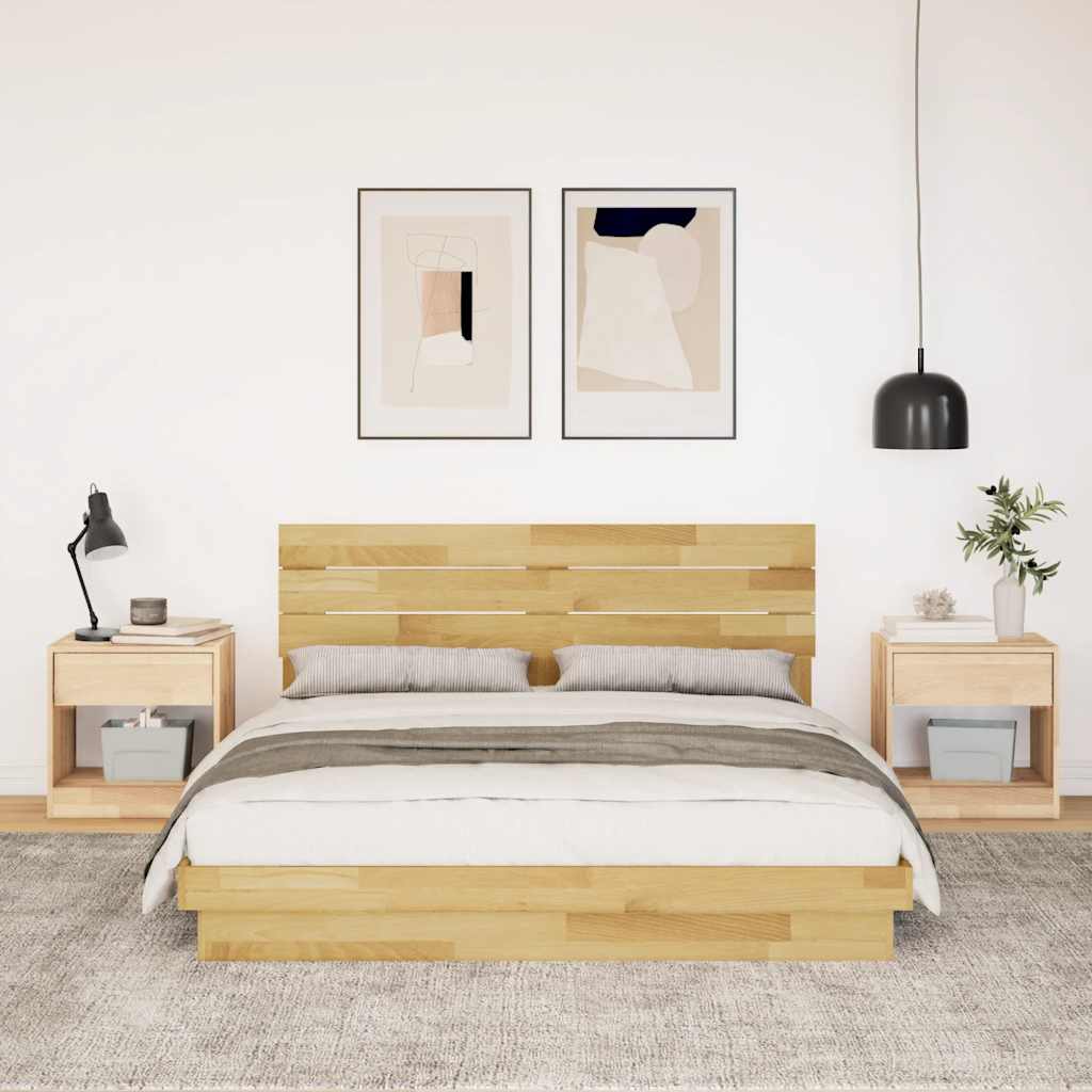 vidaXL Rama łóżka z zagłówkiem bez materaca 160x200 cm lite drewno dąb