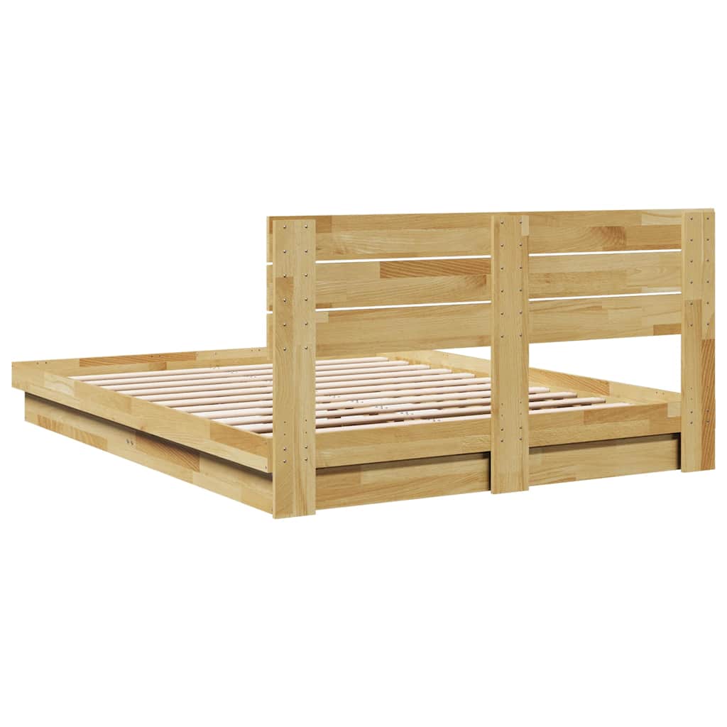 vidaXL Rama łóżka z zagłówkiem bez materaca 160x200 cm lite drewno dąb