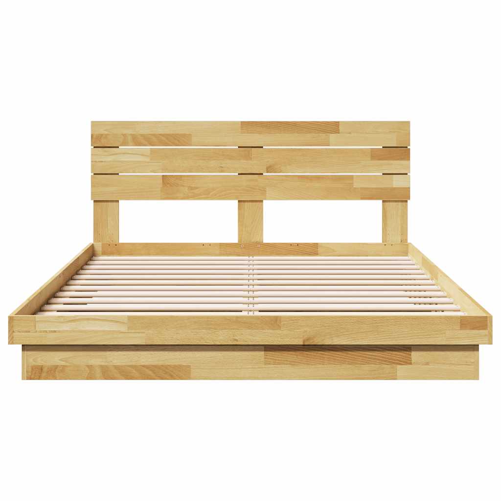 vidaXL Rama łóżka z zagłówkiem bez materaca 150x200 cm lite drewno dąb