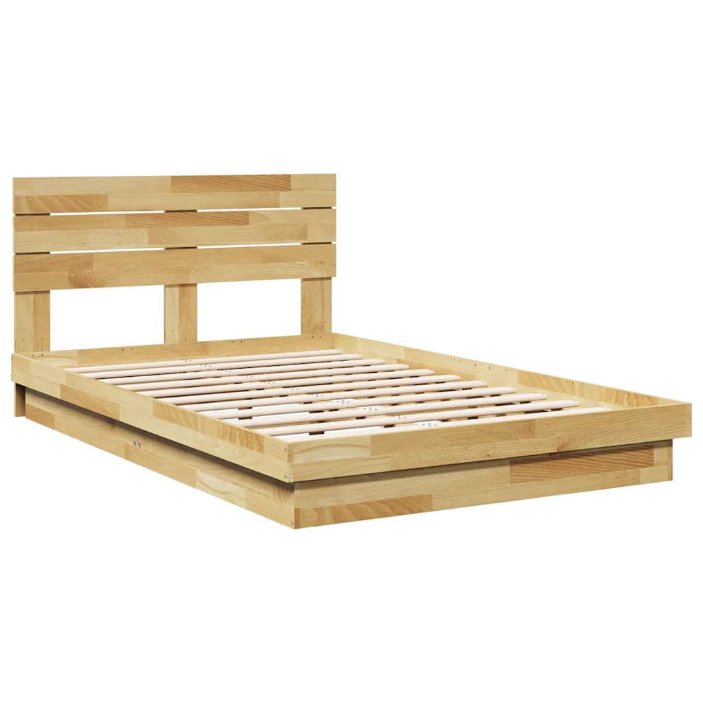 vidaXL Rama łóżka z zagłówkiem bez materaca 120x200 cm lite drewno dąb