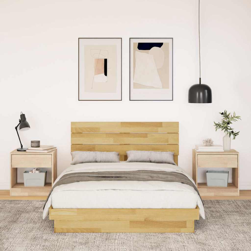vidaXL Rama łóżka z zagłówkiem bez materaca 120x200 cm lite drewno dąb