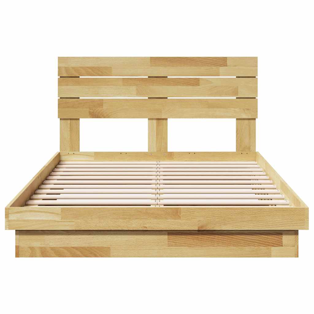 vidaXL Rama łóżka z zagłówkiem bez materaca 120x200 cm lite drewno dąb