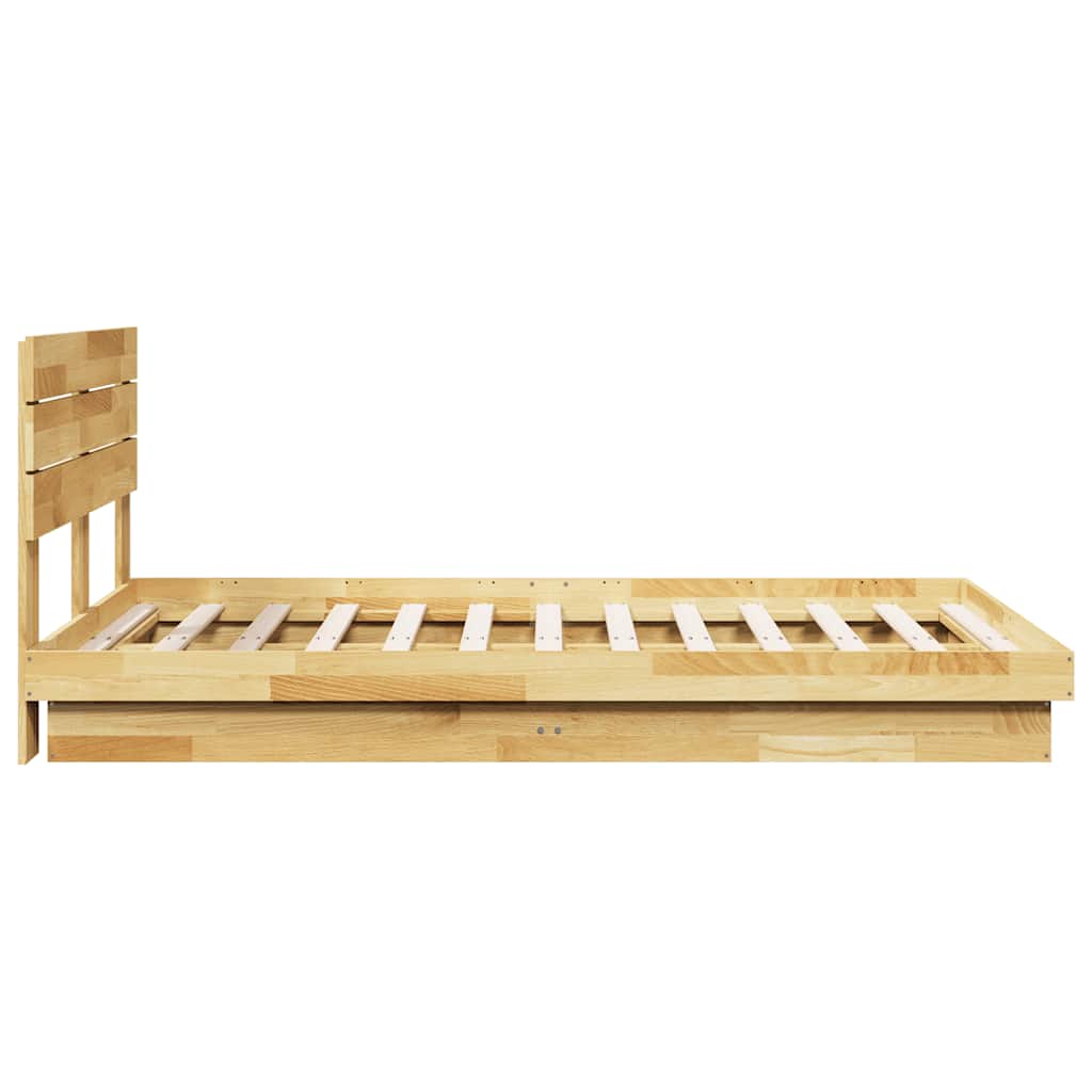 vidaXL Rama łóżka z zagłówkiem bez materaca 120x200 cm lite drewno dąb