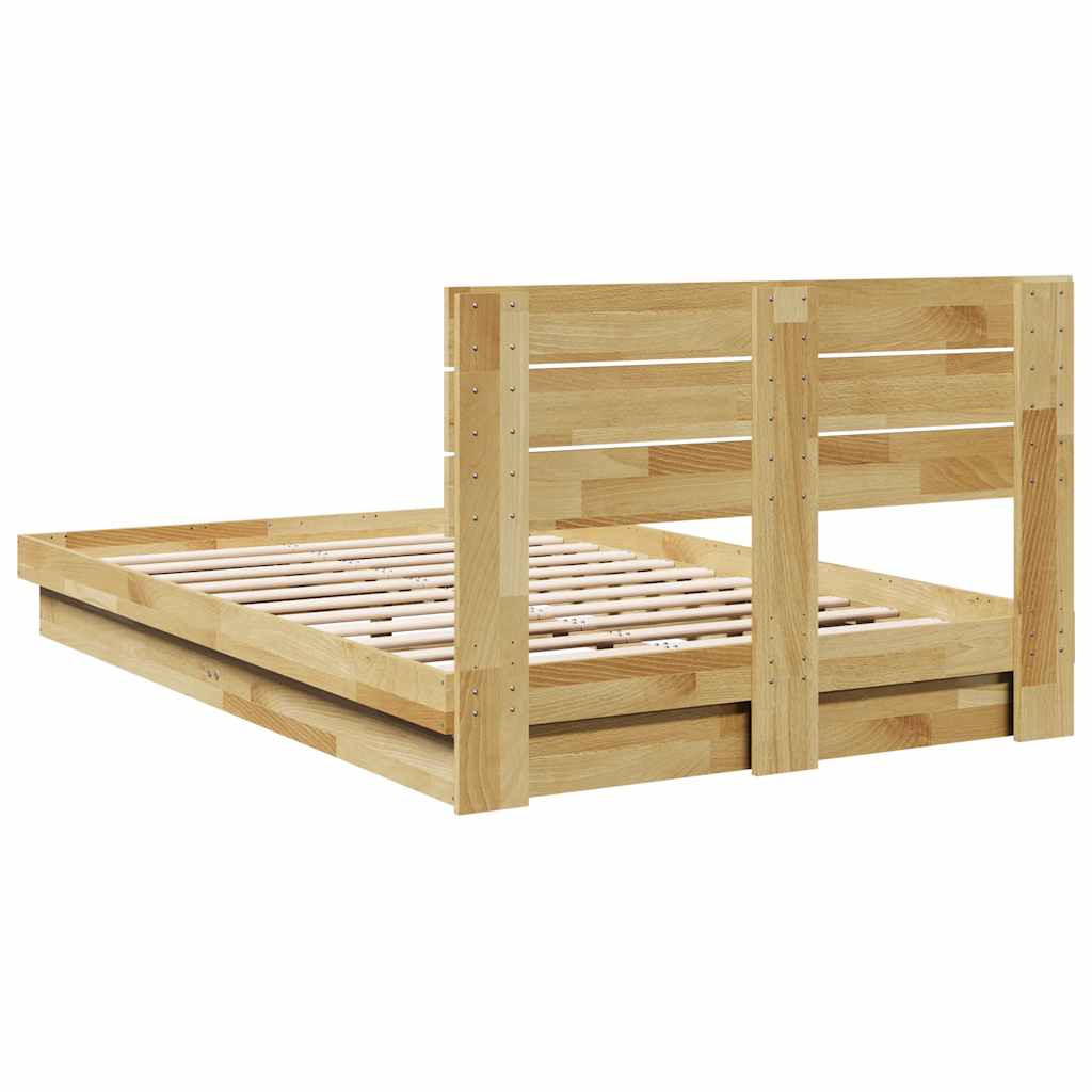 vidaXL Rama łóżka z zagłówkiem bez materaca 120x200 cm lite drewno dąb