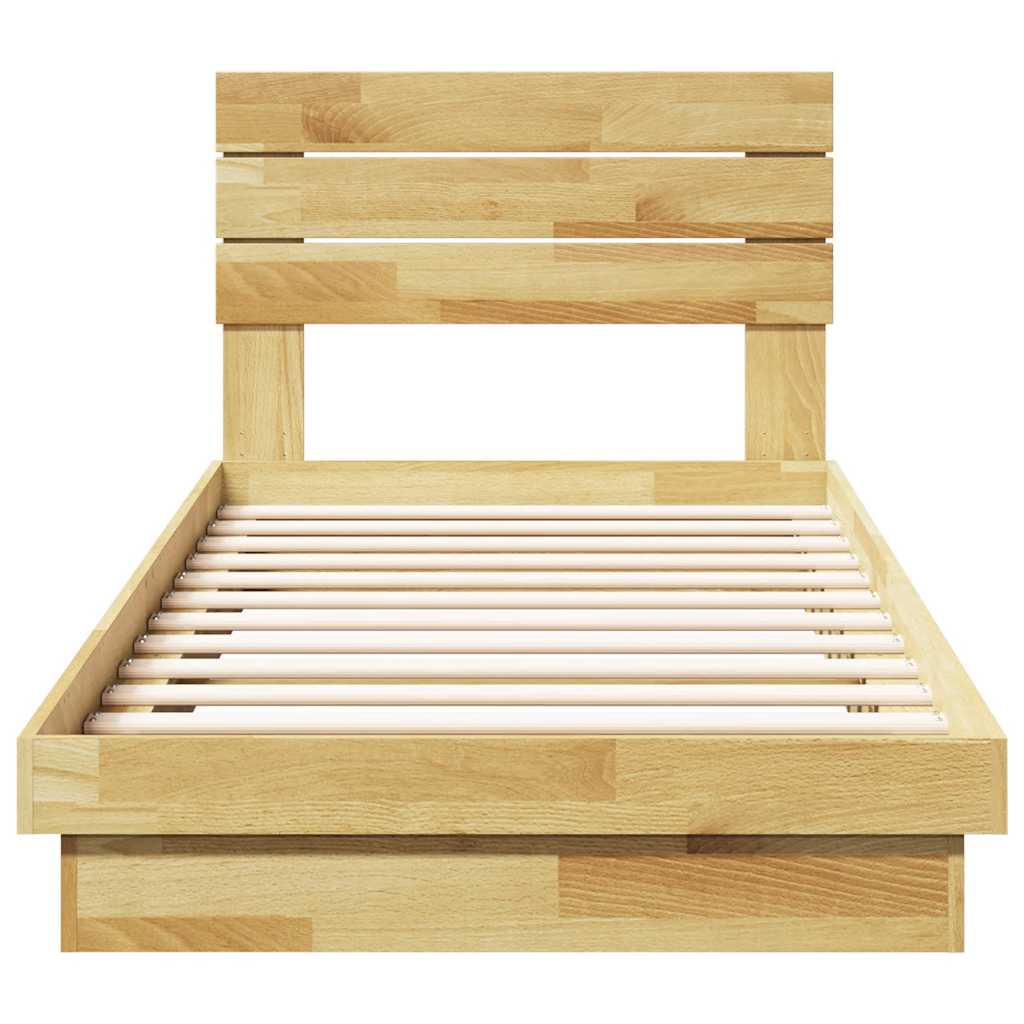 vidaXL Rama łóżka z zagłówkiem bez materaca 100x200 cm lite drewno dąb