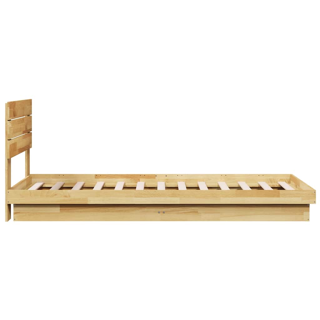 vidaXL Rama łóżka z zagłówkiem bez materaca 100x200 cm lite drewno dąb